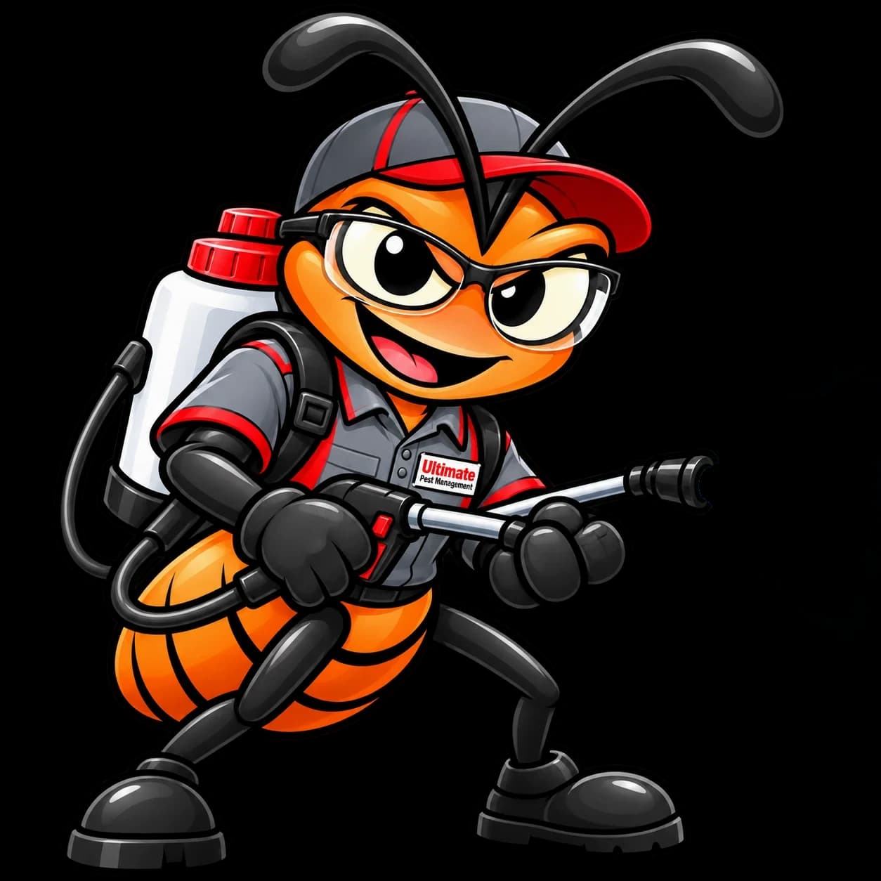 Ultimate Pest Management technician ant with a backpack sprayer